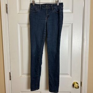 Kiind Of Dark Wash Denim Sexy Skinny Mid Rise Jeans Women Size 27